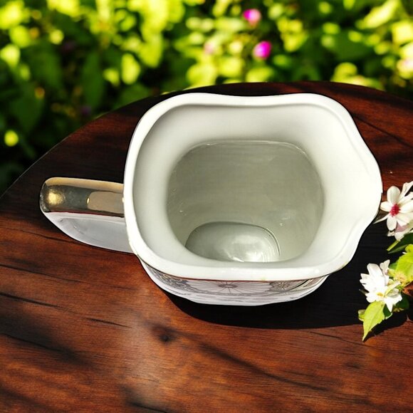 Colorful Japanese Imari Pitcher Multicolor Chrysanthemum & Lotus Flower 9 1/2 in - Picture 6 of 14